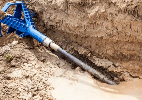 horizontal directional drilling installing underground utility line in Central Illinois